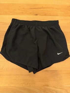 Nike Black Girls Athletic Running Shorts with White Swoosh